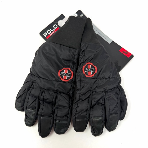 Polo Sport Men’s Extreme Alpine Gloves Sz S/M Black Thermovent Water Repellent